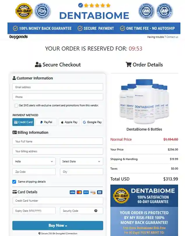 DentaBiome Order Page